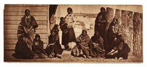 Image of Indian Women and Children at the Old Fort Laramie 