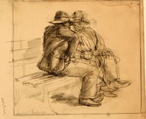 Image of Two Men Seated on a Park Bench