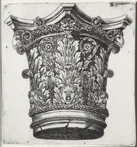 Image of Corinthian Capital with Rams Head and Masks