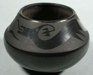Image of Black-on-Black Jar with Avanyu Motif