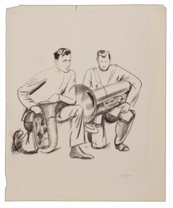 Image of Study of Two Salvation Army Musicians for "Energizing the Broken (Salvation Army)"