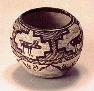 Image of Polychrome Jar with variation of the "deer-in-its-house" design