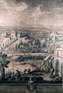 Image of The View of St. Paul’s Basilica, Outside the Walls and Surroundings of Mount Aventino and the River Tevere