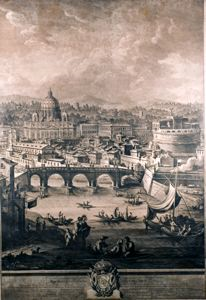 Image of The Prospect of the City of Pope Leo, with the Vatican  Basilica, the Bridge and the Sant' Angelo Castle