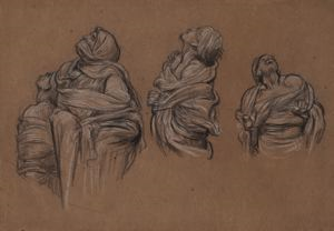 Image of Figure Study for "And the Sea Gave Up the Dead Which Were in It"