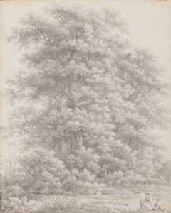 Image of Study of Trees with Three Figures in a Landscape