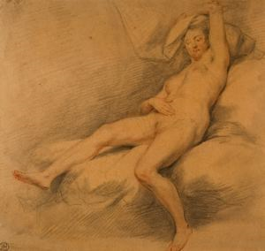 Image of Female Nude on a Chaise Longue
