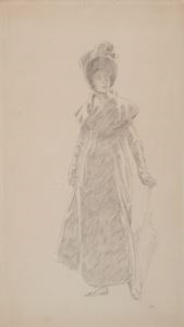 Image of Standing Girl Wearing a Bonnet