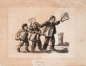 Image of Boys Selling Newspapers
