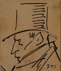 Image of Caricature of a man in top hat