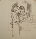 Image of Two Women Standing at a Lunch Counter (recto); The Same Two Women (verso)