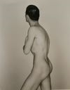 Image of Standing Nude Male, Side View, with Back of Head