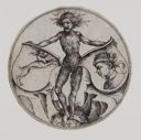 Image of Wild Man Holding Two Shields with a Hare and a Moor's Head
