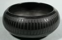 Image of Black-on-Black Bowl with Feather Motif,