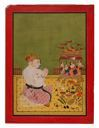 Image of A Ruler Worshiping Rama, Sita, Lakshmana, and Hanuman