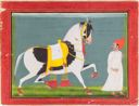 Image of The Horse Haikval and a Syce (ascribed on the reverse to Bagta, Mewar at Devgarh)